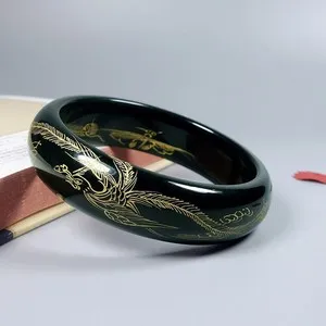 Authentic Celestial Jade Dragon & Phoenix: A Golden Guardian