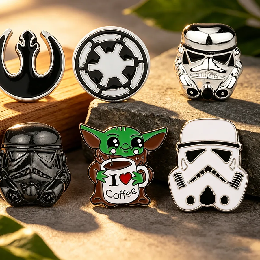 Authentic Star Wars Enamel Pin - the Mandalorian Yoda Baby Figure Kawaii Coffee Metal Badge Brooch Cute Jewelry Decoration Accessory
