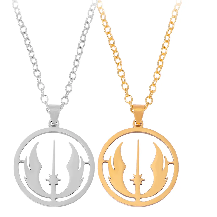 Authentic star wars Jedi Order Symbol Pendant Necklace Gothic Star Chain for Women Men Hip Hop Jewelry