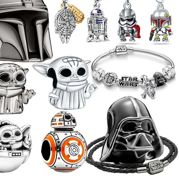 Authentic TOP Stars Warsries Yoda Mandalorian Helmet 925 Sterling Silver Charms Beads Fits Original Women's Bracelet DIY Jewelry Hot Gifts