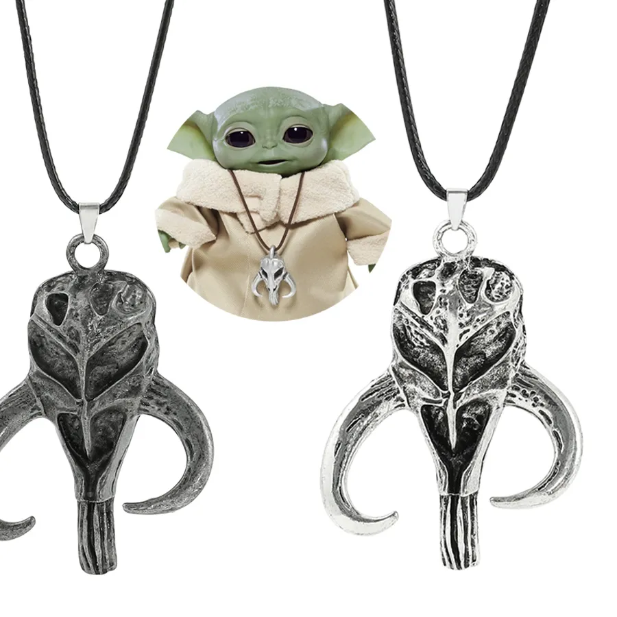 Authentic the Mandalorian Vintage Pendants Rock Punk Rope Chain Jewelry for Men Friend Accessory