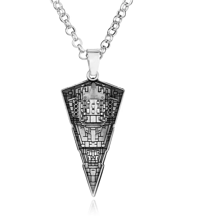 Authentic Star Wars Star Destroyer Spaceship Pendant Necklace Jewelry for Fans Accessory