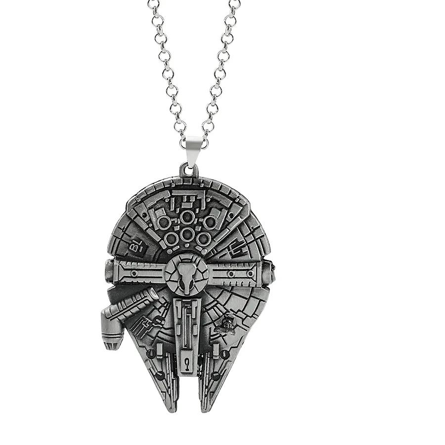 Authentic Star Wars Millennium Falcon Vintage Pendant Necklace Commuter Jewelry Accessory for Men Spaceship Theme