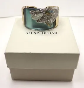 Authentic Cuffs Of The Azure Sea A Gold- Plated Crystal Bracelet Of Soothing Power