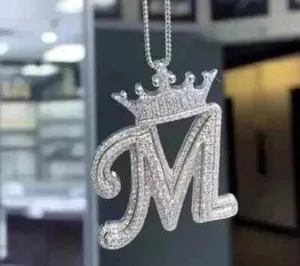 Authentic M Crown Moonlit Moissanite Pendant: 2.00 Ct Radiant Guardian of Love