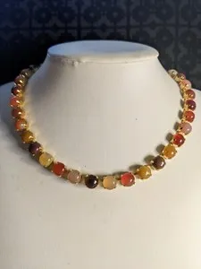 Authentic Crimson Horizon Agate Talisman in Radiant 14k Gold Plate