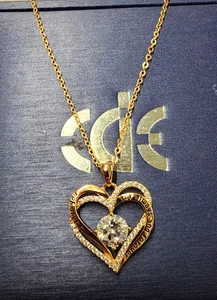 Authentic CDE Rose Gold Plated I Love You For Always & Forever Heart Necklace 17.5"+2"