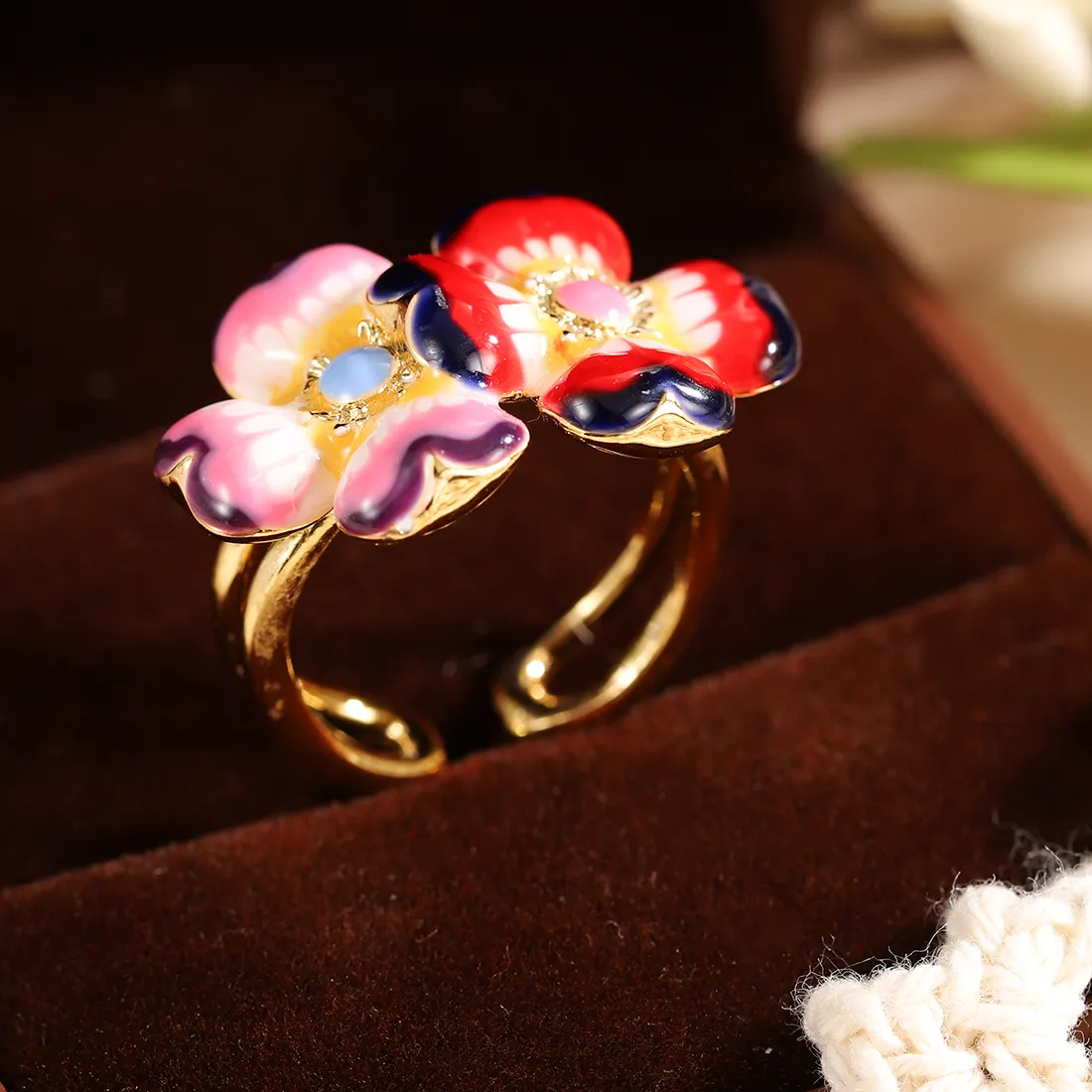 Authentic The Gilded Gardenia Ring of Parisian Reverie