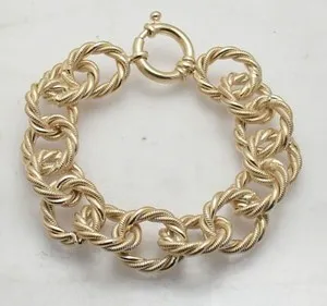 Authentic Golden Spiral Whisper: Twisted Oval Link Bracelet of Sacred Light
