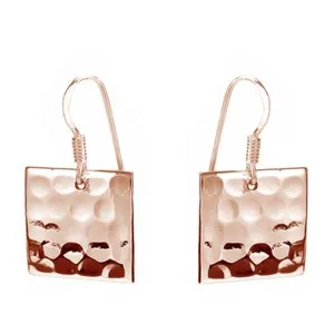 Authentic Radiant Eclipses: Hammered Rose Gold Square Dangle Talismans
