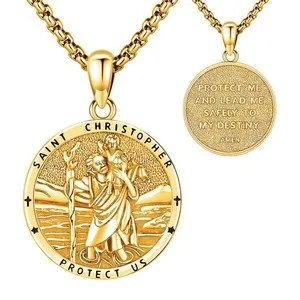 Authentic The Golden Wayfarer: St. Christopher Sacred Guardian Talisman