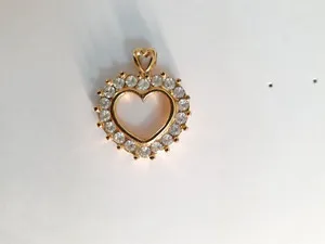 Authentic Gold Plated Heart Shaped Pendant with CZ Zircon