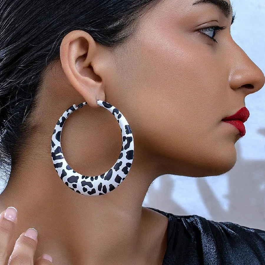 Authentic Niche Leopard Zebra Print Earrings Sexy Ears Jewelry Ladies Office Casual Accessories