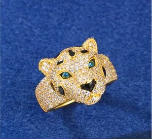 Authentic The Sovereign Leopard Gold-Plated Talisman Ring