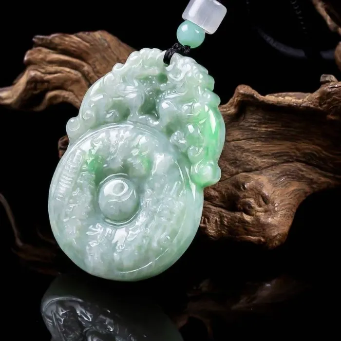 Authentic The Emerald Guardian: Double Lion Sovereign Jadeite Talisman