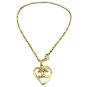 Authentic Celestial Heart Pendant: Gold-Plated Chanel Charm