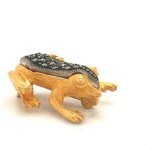 Authentic The Gilded Amphibian of Transformation Marcasite Brooch