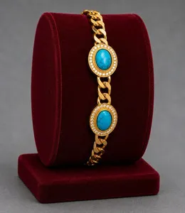 Authentic Celestial Azure: The Golden Turquoise Protection Bracelet