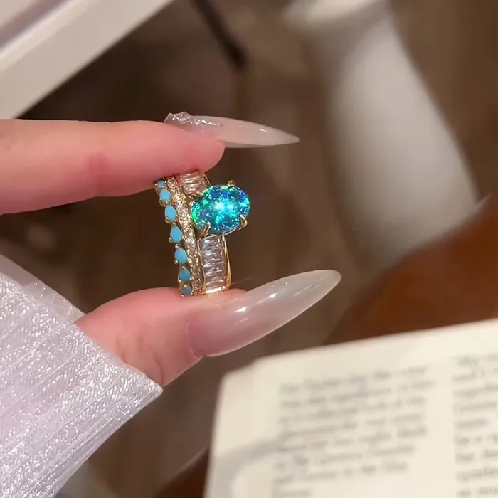 Authentic Celestial Azure: The Turquoise Radiance Ring