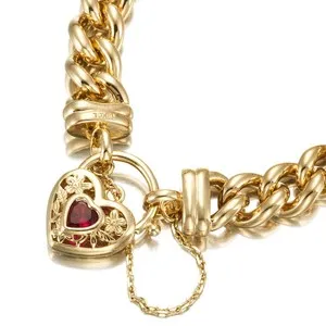Authentic The Golden Path of the Euro Curb: 18ct Heavy Gold-Plated Filigree Bracelet