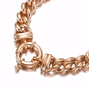 Authentic The Veiled Rose: 18ct Heavy Rose Gold Plated Euro Curb Chain Bracelet