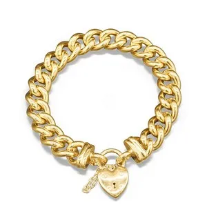 Authentic The Golden Path of Sovereignty: 18ct Heavy Yellow Gold Plated Euro Curb Bracelet
