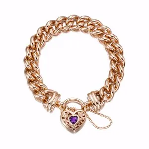 Authentic The Twilight Path Rose Gold Euro Curb Chain and Violet Filigree Talisman