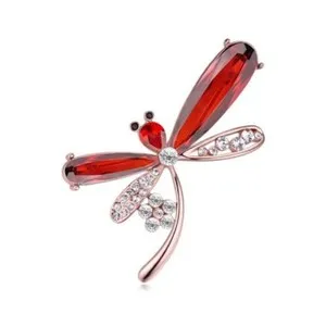 Authentic Rose Gold Whisperings: Dragonfly Brooch of Illuminated Protection