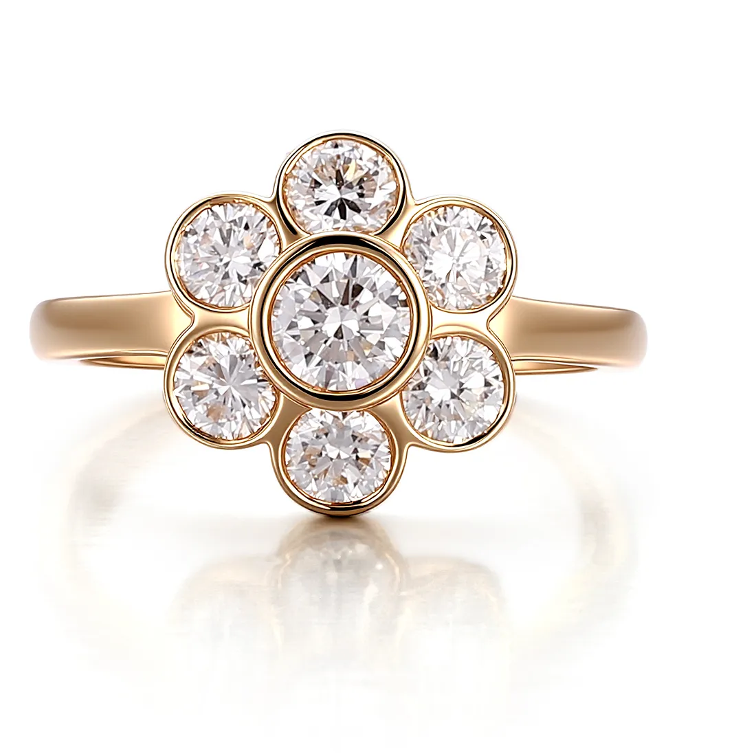 Authentic Provence Jewelry 10K Yellow Gold DEF Lab Diamond Ring Round cut For Women Wedding Anniversary Birthday and Lady Daily Wear