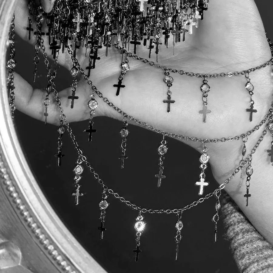 Authentic Sacred Crystal Cross Chain — A Talisman of Divine Light and Mystical Grace