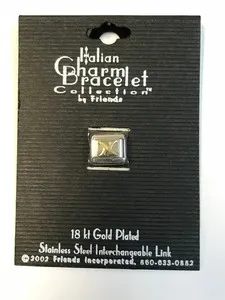 Authentic The Cipher of Connection: 18Kt Gold-Plated Italian Charm Initial X Bracelet