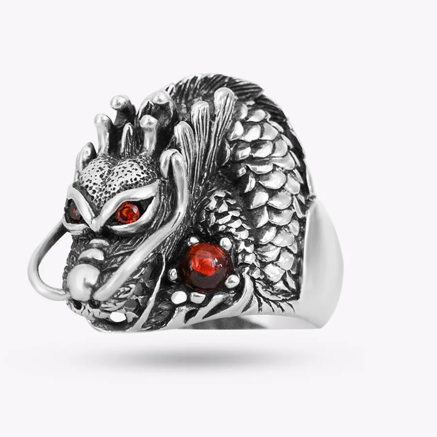 Authentic ﻿ YYSuniee Solid 925 Sterling Silver Dragon Rings Vintage for Men Thai Silver Biker Ring Men Women Jewelry