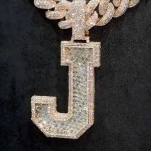 Authentic The Golden Sigil of Identity: VVS Moissanite Initial Pendant