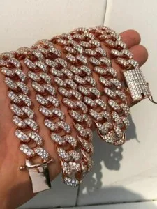 Authentic The Sovereign Rose: 15mm Miami Cuban Link Talisman in 14k Rose Gold and 925 Silver