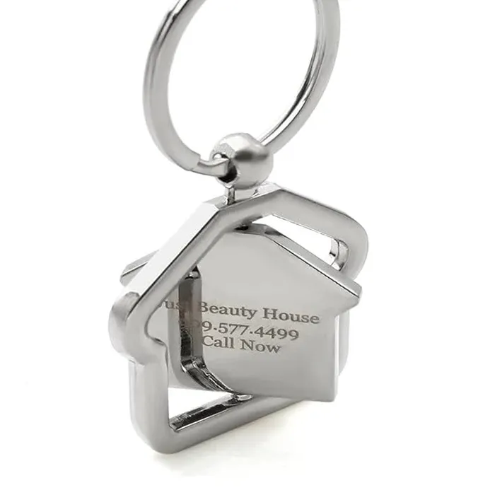 Authentic 3PCS Free Personalized Revolving Room Cute Key Chain Men Women Metal Hanging KeyChain Best Key Ring Jewelry