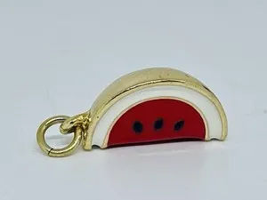 Authentic Savor the Essence of Abundance with Our Radiant Red Watermelon Slice Charm