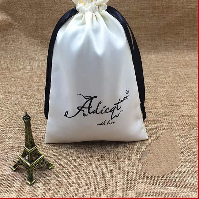 Authentic Silk bags Jewelry Satin Bag Product Packaging Pouches Custom Logo Drawstring Bags