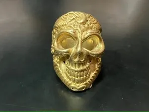 Authentic The Master Skull Flying Tire Gold-Plated Talisman Ring
