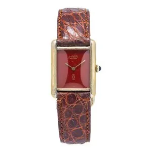 Authentic Radiant Red Guardian: Cartier Tank Vermeil Enchanting Timekeeper