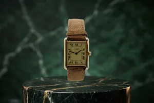 Authentic The Gilded Vessel of Temporal Harmony: Cartier Tank Vermeil