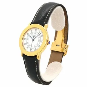 Authentic CARTIER Must Ronde Vermeil LM W100844B Watch Date Quartz Gold Plated Silver 925