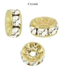 Authentic Radiant Preciosa Crystal Rondelle Beads in Luminous Gold