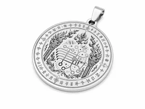Authentic Naberius Shadowfire Seal Pendant - Goetia's Forbidden Sigil in Gilded Silver
