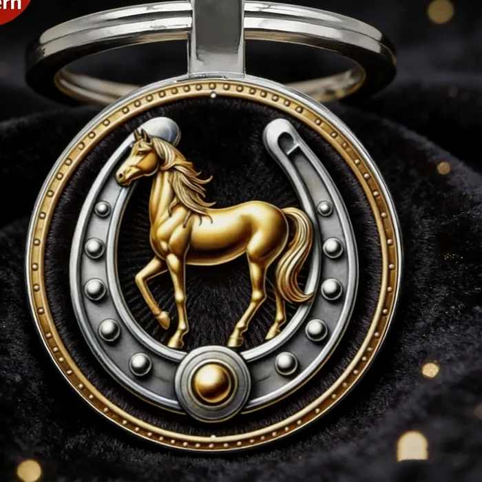 Authentic 1Pcs Horseshoe And Horse Keychain Lucky Pendant Jewelry And