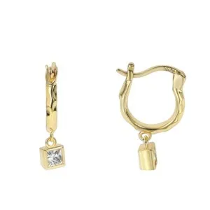 Authentic Cradle in Cosmic Harmony: 18K Gold Plated Hoop Earrings