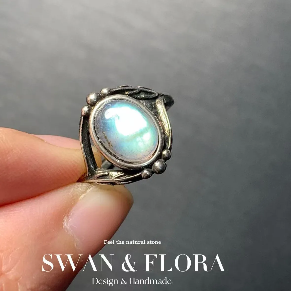 Authentic The Veiled Selenite Luminary: An Adjustable Ring of Lunar Radiance