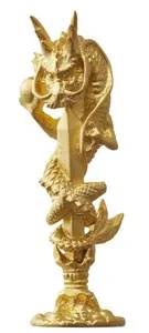 Authentic Kurikara Ryuo Sacred Dragon 24K Gold-Plated Talisman