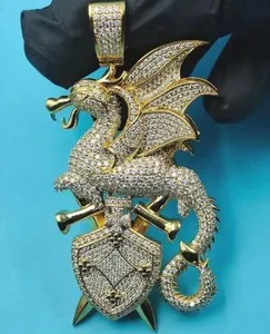 Authentic The Celestial Dragon: Sovereign Moissanite Amulet in Gilded Radiance