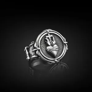 Authentic The Sacred Heart Sanctum Signet Ring in Sterling Silver