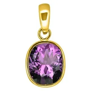 Authentic Amethyst Empowerment: 12.39 Carat Katela Gemstone in 13.25 Ratti Gold Plating